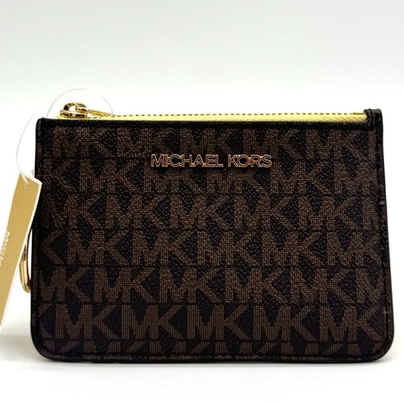 Michael Kors Jet Set Travel Small Signature Logo Coin Purse Buttercup - Picture 1 of 8